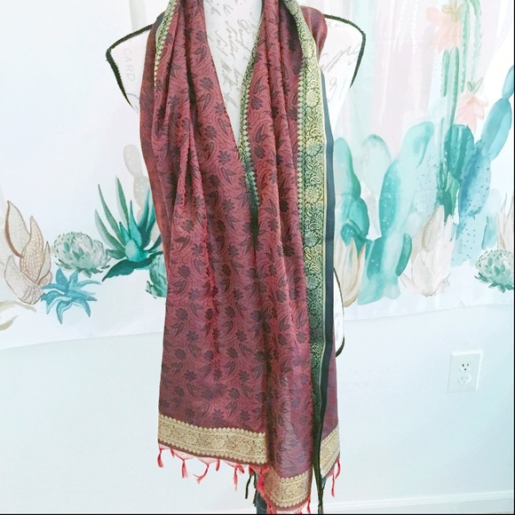 Accessories - Bronze Paisley Scarf